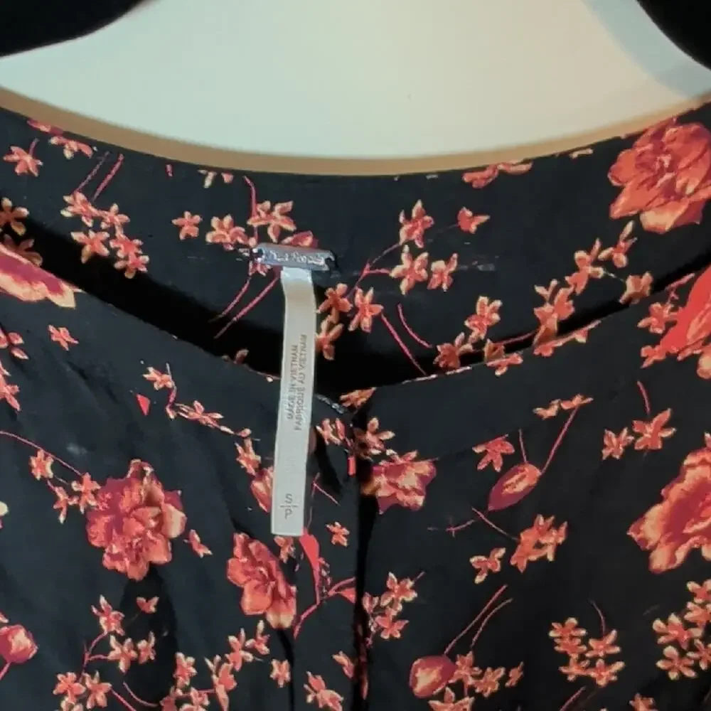 Free People Flower Fields Floral Mini Dress Boho Oversized